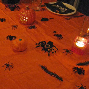 Halloween Tischdeko Spinnen